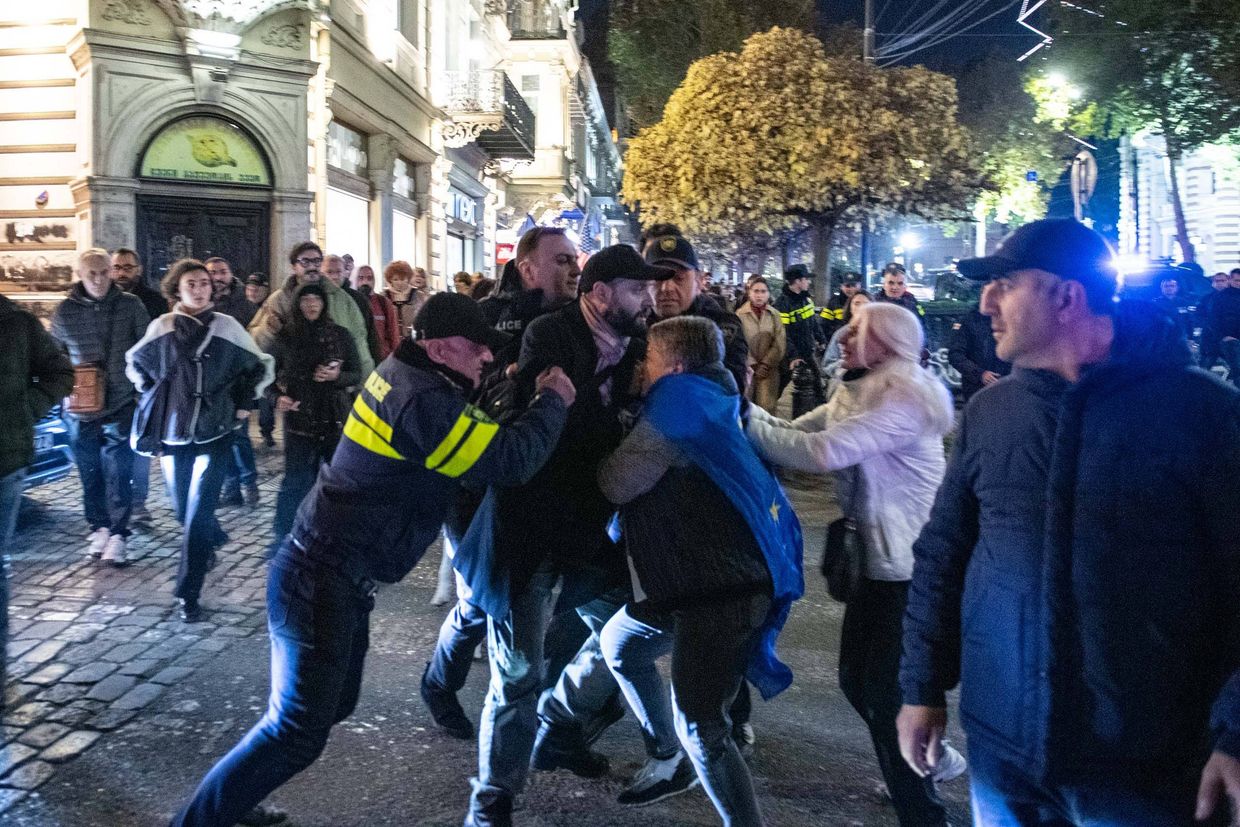 Georgian police ramp up detentions as protesters turn to  marches and rubber chickens
