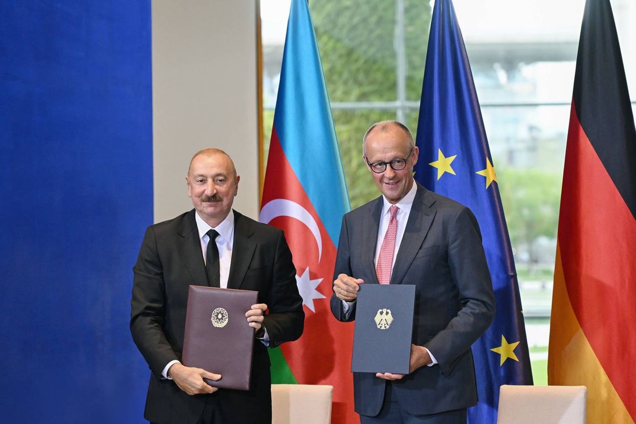 Aliyev visits Berlin, signs strategic partnership declaration with Merz
